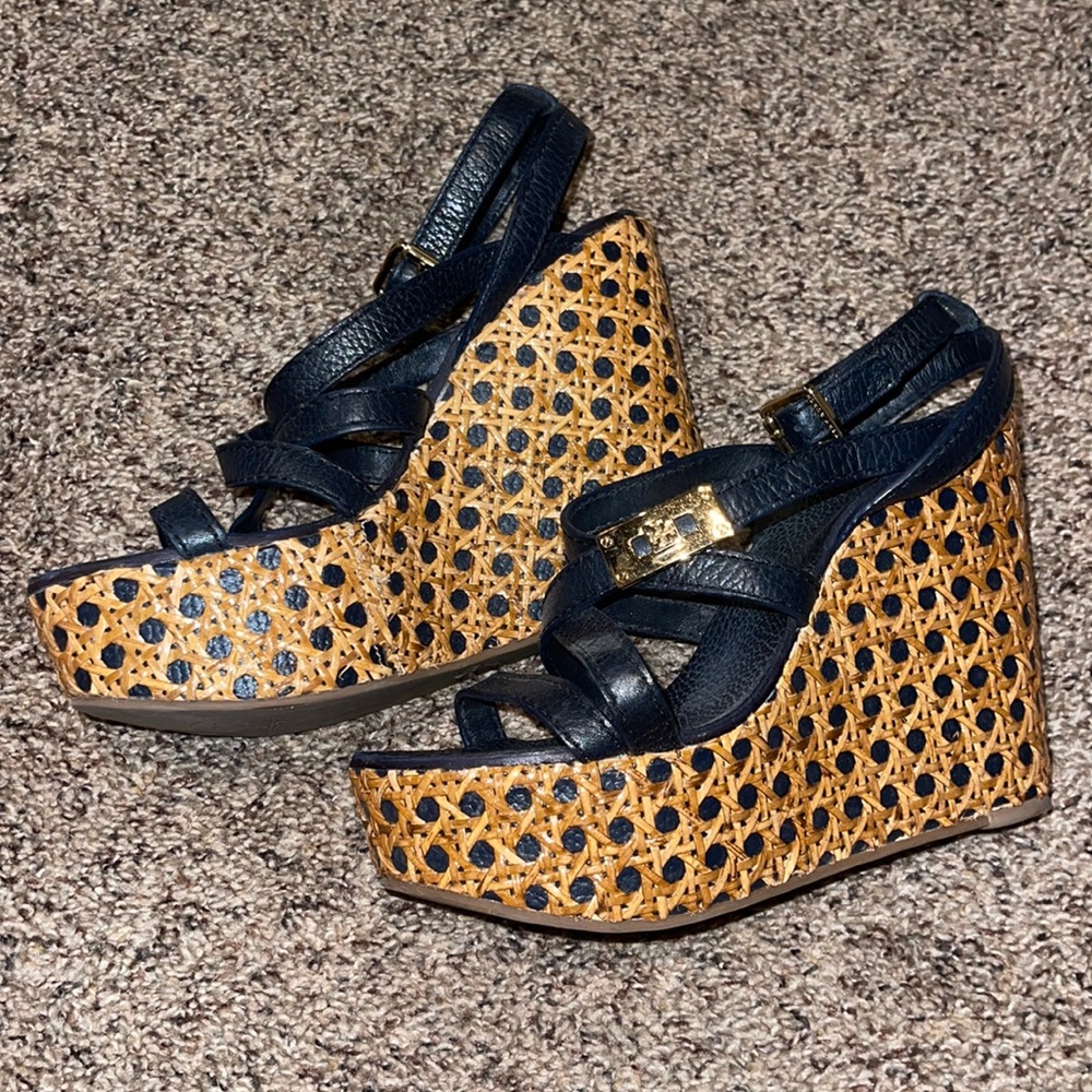 Tory Burch Dalcin Wicker Platform Wedge